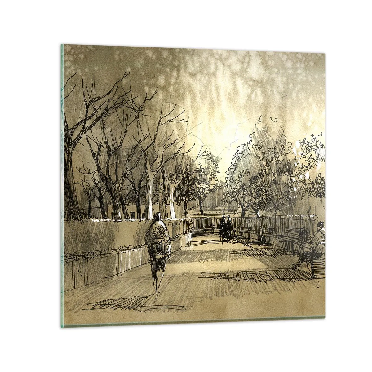 Quadro su vetro - Attimo fermato con la penna - 50x50 cm