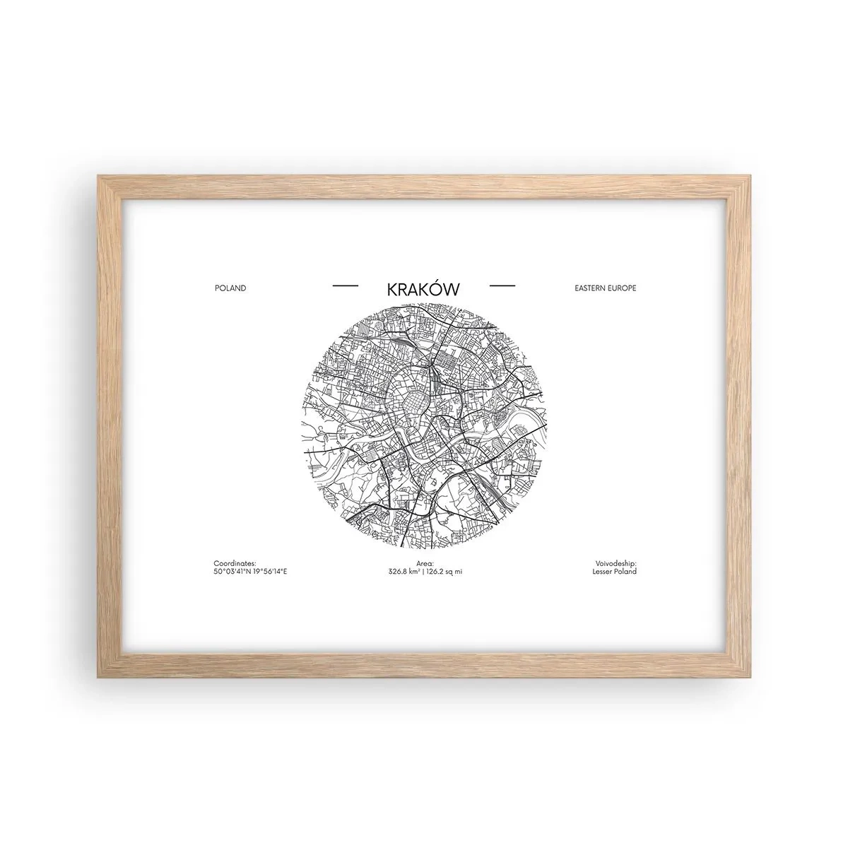 Poster in cornice rovere chiaro - Anatomia di Cracovia - 40x30 cm