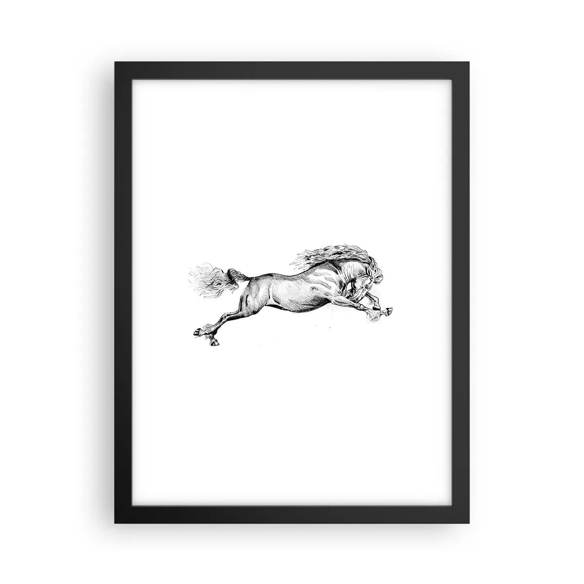Poster in cornice nera - Fermo al galoppo - 30x40 cm