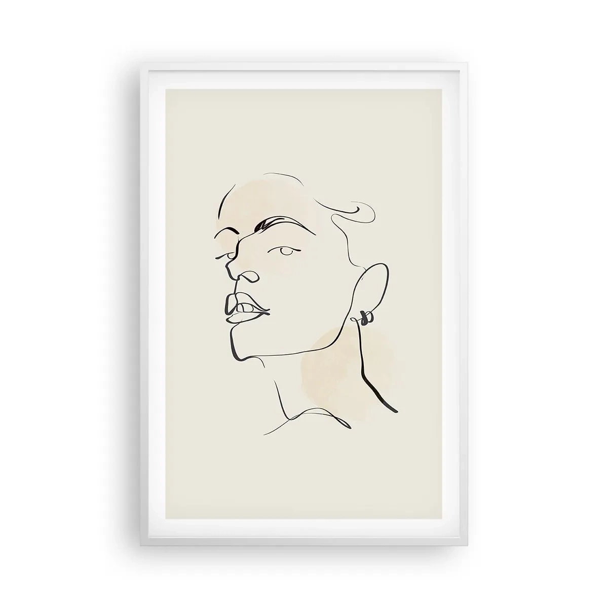 Poster in cornice bianca - Sguardo fiero - 61x91 cm