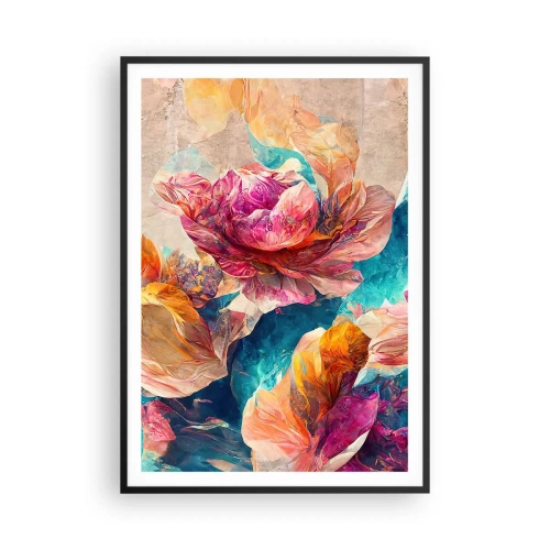 Poster in cornice nera - Lo splendore colorato del bouquet - 70x100 cm