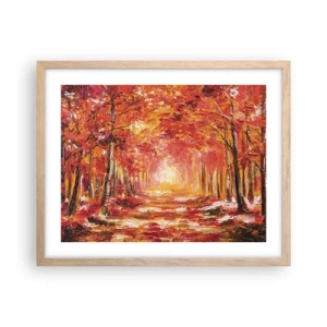 Poster in cornice rovere chiaro - Foresta di rame - 50x40 cm