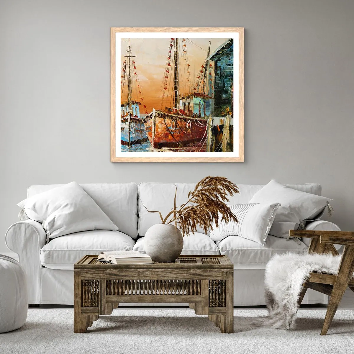 Poster in cornice rovere chiaro - Ritorno tranquillo - 40x40 cm