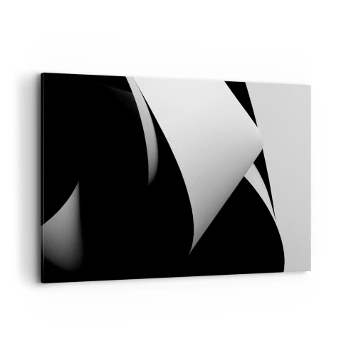 Quadro su tela - Stampe su Tela - Forme astratte in bianco e nero con contrasti sorprendenti - 120x80cm - Piani di luce dalle profondità dell'ombra - Decorazione murale moderna per soggiorno e camera da letto ARTTOR