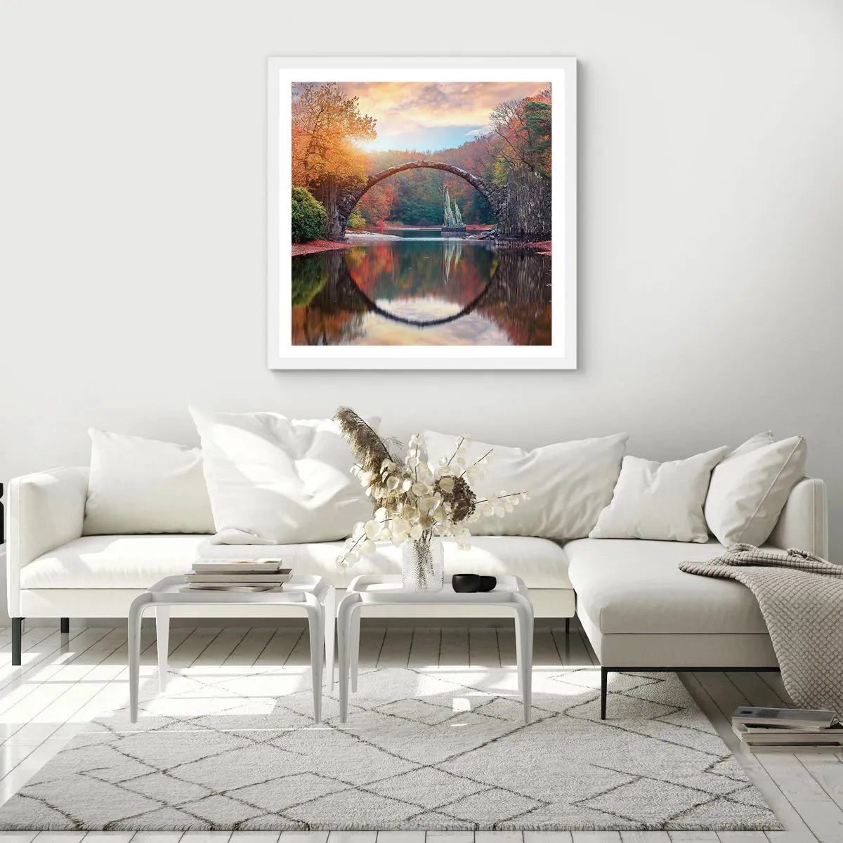 Poster in cornice bianca - Dall'altro lato dello specchio - 40x40 cm
