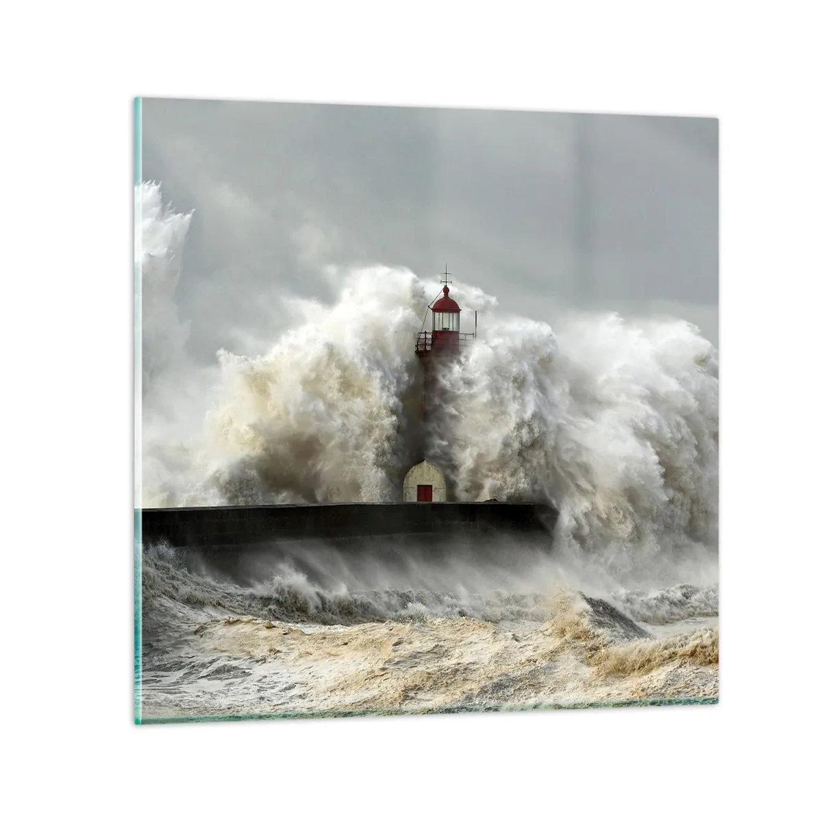 Quadro su vetro - L'ira dell'oceano - 40x40 cm