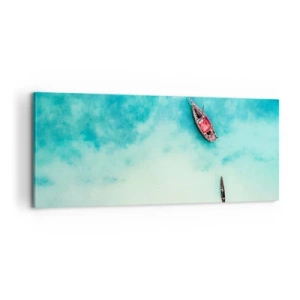 Quadro su tela - Stampe su Tela - Nelle spiagge di Zanzibar, quando c'è troppa acqua... - 100x40 cm