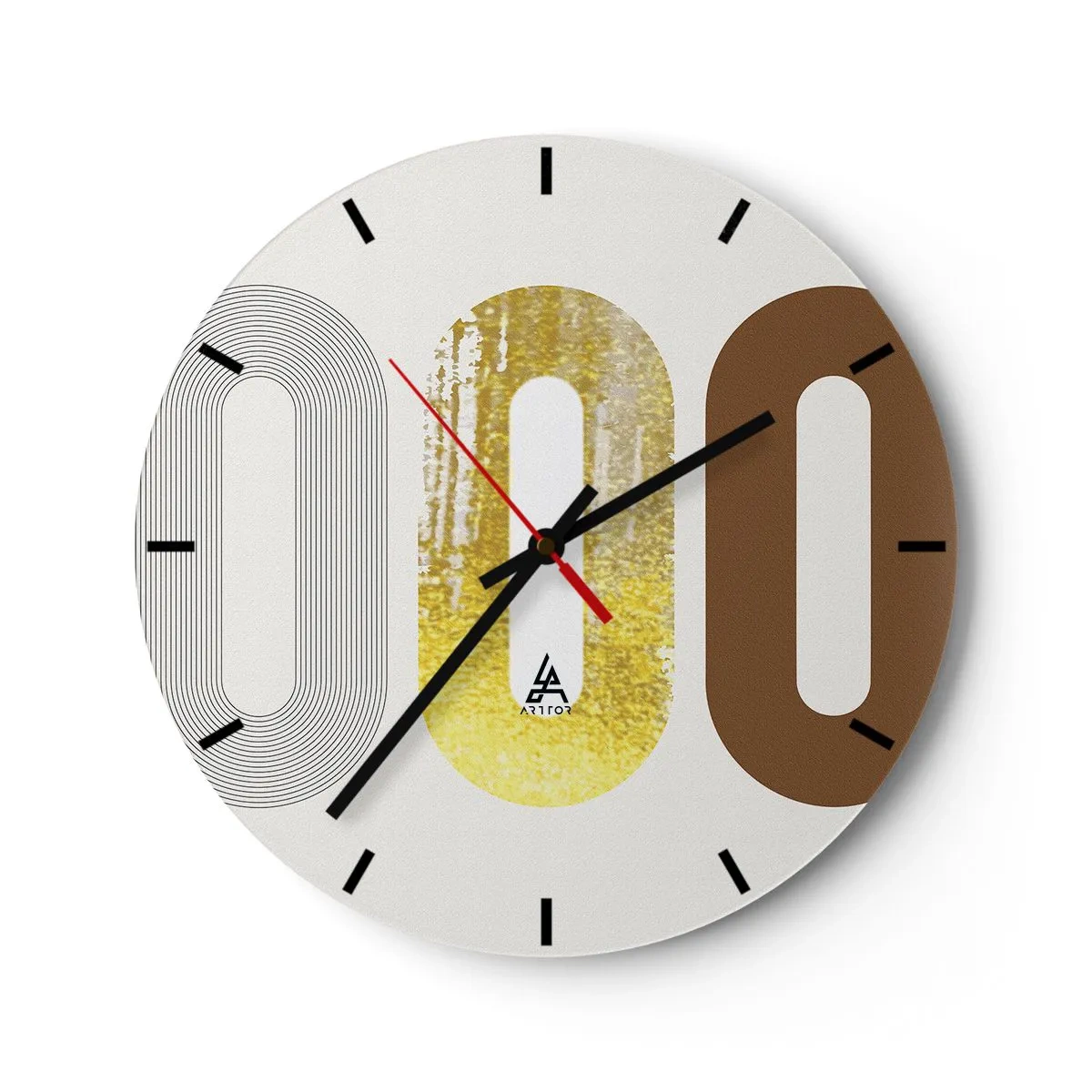Orologio da parete - Orologio in Vetro - Una composizione astratta di forme geometriche e texture - 30x30cm - Ohh! - Decorazione murale moderna per soggiorno, cucina e camera da letto ARTTOR
