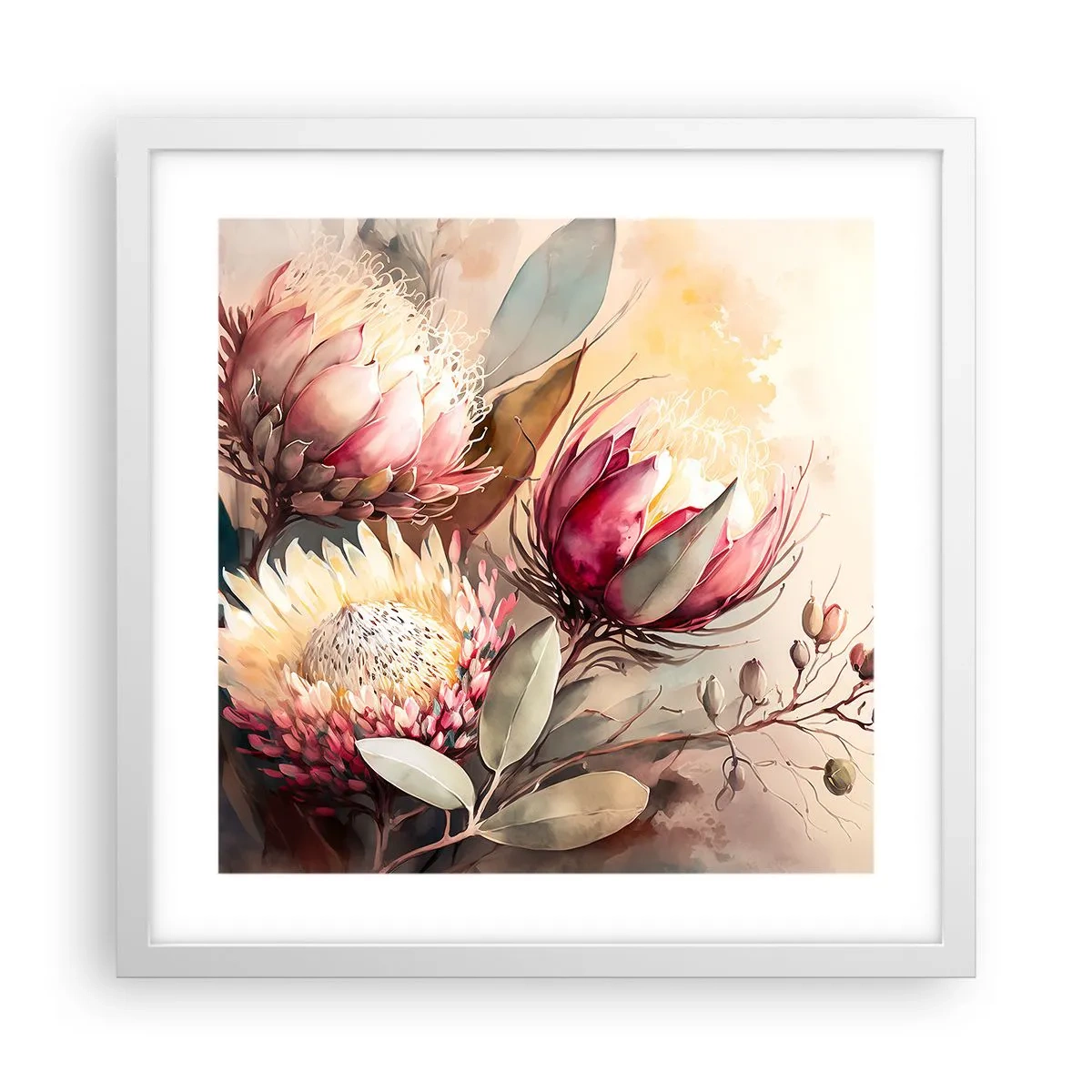 Poster in cornice bianca - Di profilo e di fronte - 40x40 cm