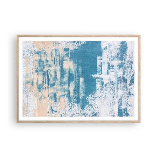 Poster in cornice rovere chiaro - Attraverso il ghiaccio - 100x70 cm