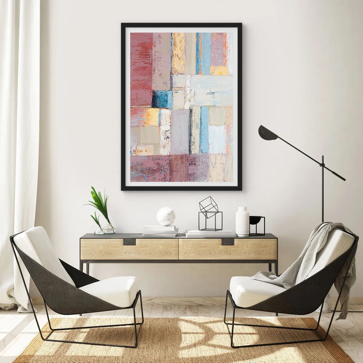 Poster in cornice nera - La pace della geometria - 70x100 cm