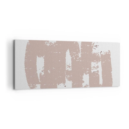 Quadro su tela - Stampe su Tela - Forme rosa tenui su uno sfondo chiaro - 120x50cm - Astrazione in un rosa mite - Decorazione murale moderna per soggiorno e camera da letto ARTTOR