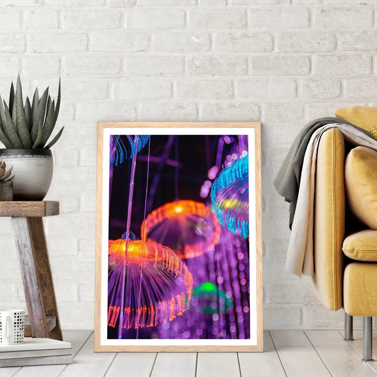 Poster in cornice rovere chiaro - Fontane di luce - 50x70 cm