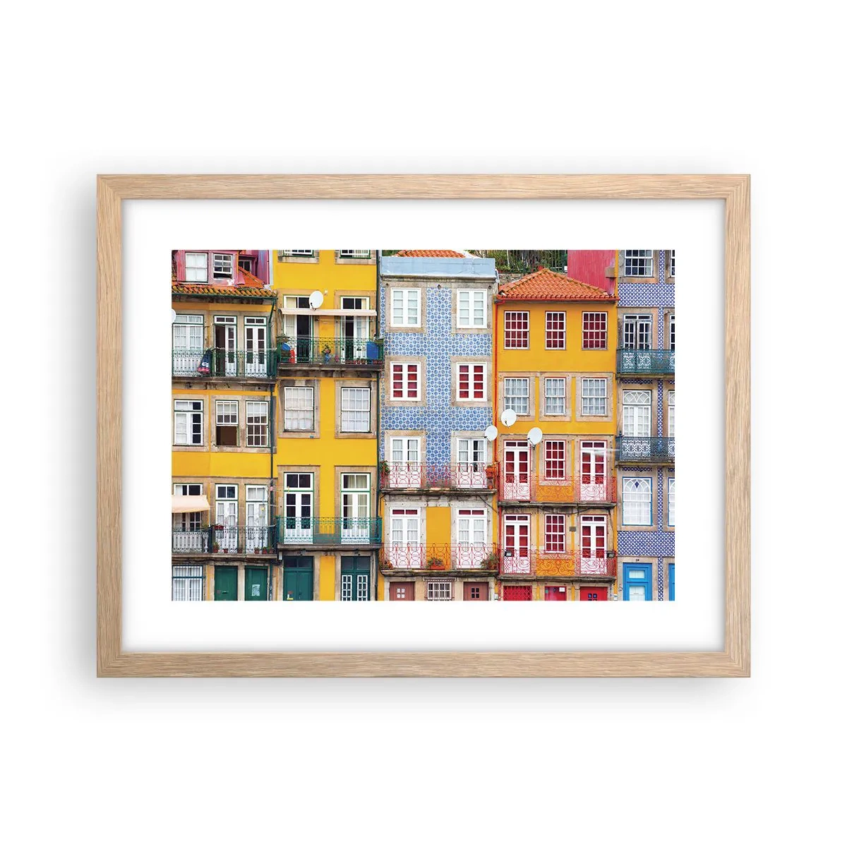 Poster in cornice rovere chiaro - I colori della città vecchia - 40x30 cm