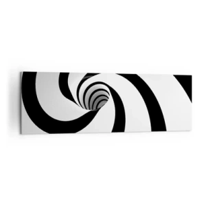 Quadro su tela - Stampe su Tela - Spirale astratta in bianco e nero con effetto vortice - 160x50cm - Lasciarsi andare al vortice? - Decorazione murale moderna per soggiorno e camera da letto ARTTOR