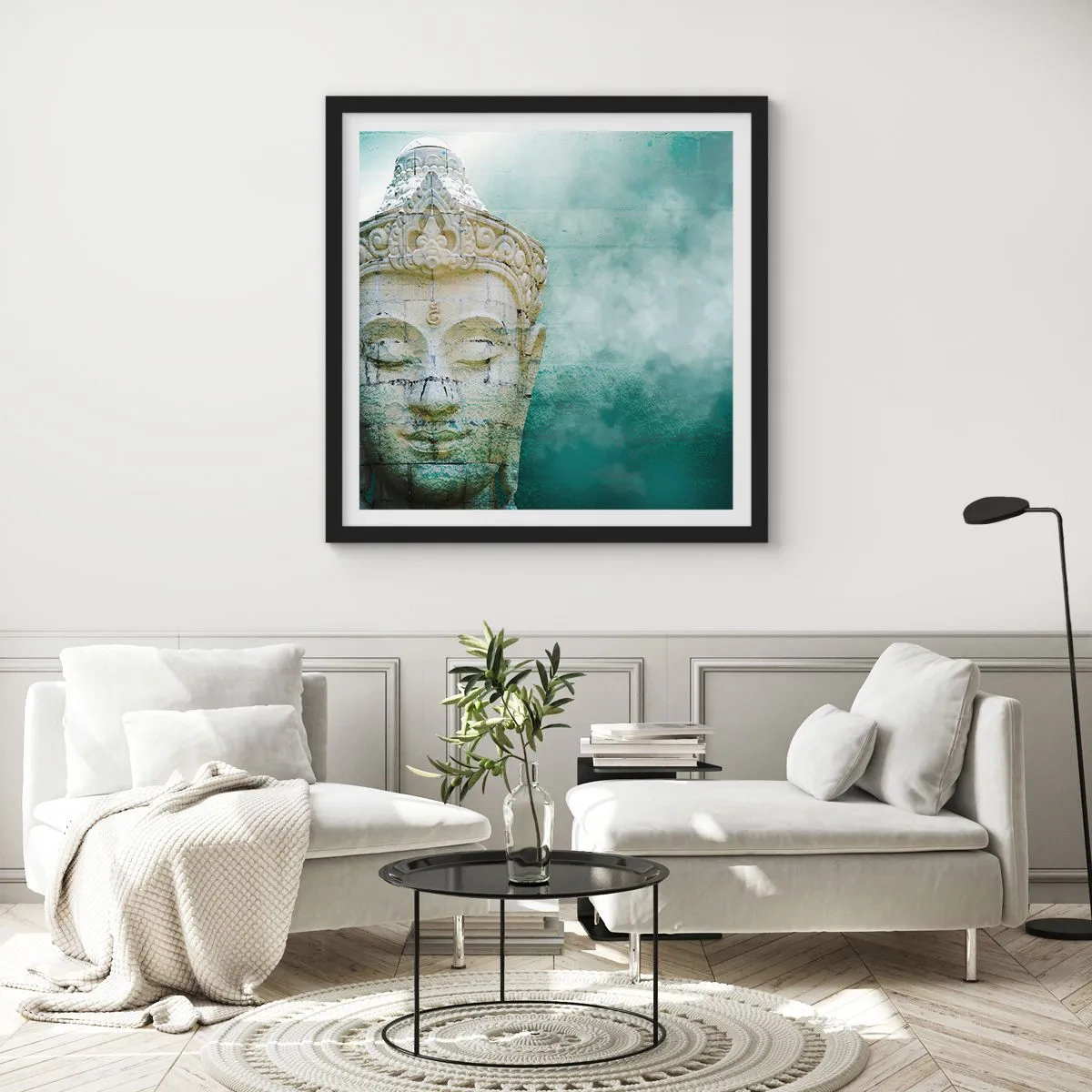 Poster in cornice nera - Cercando la luce - 50x50 cm