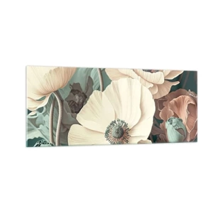 Quadro su vetro - Il sussurro dei papaveri - 100x40 cm