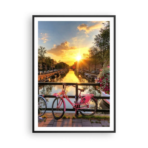 Poster in cornice nera - Mattino di primavera ad Amsterdam - 70x100 cm