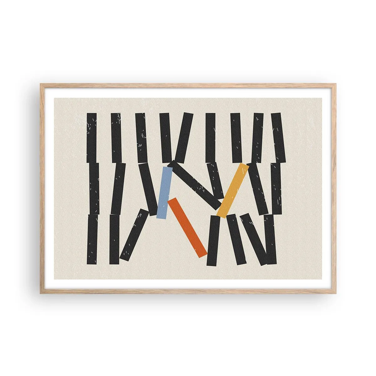Poster in cornice rovere chiaro - Composizione: domino - 100x70 cm