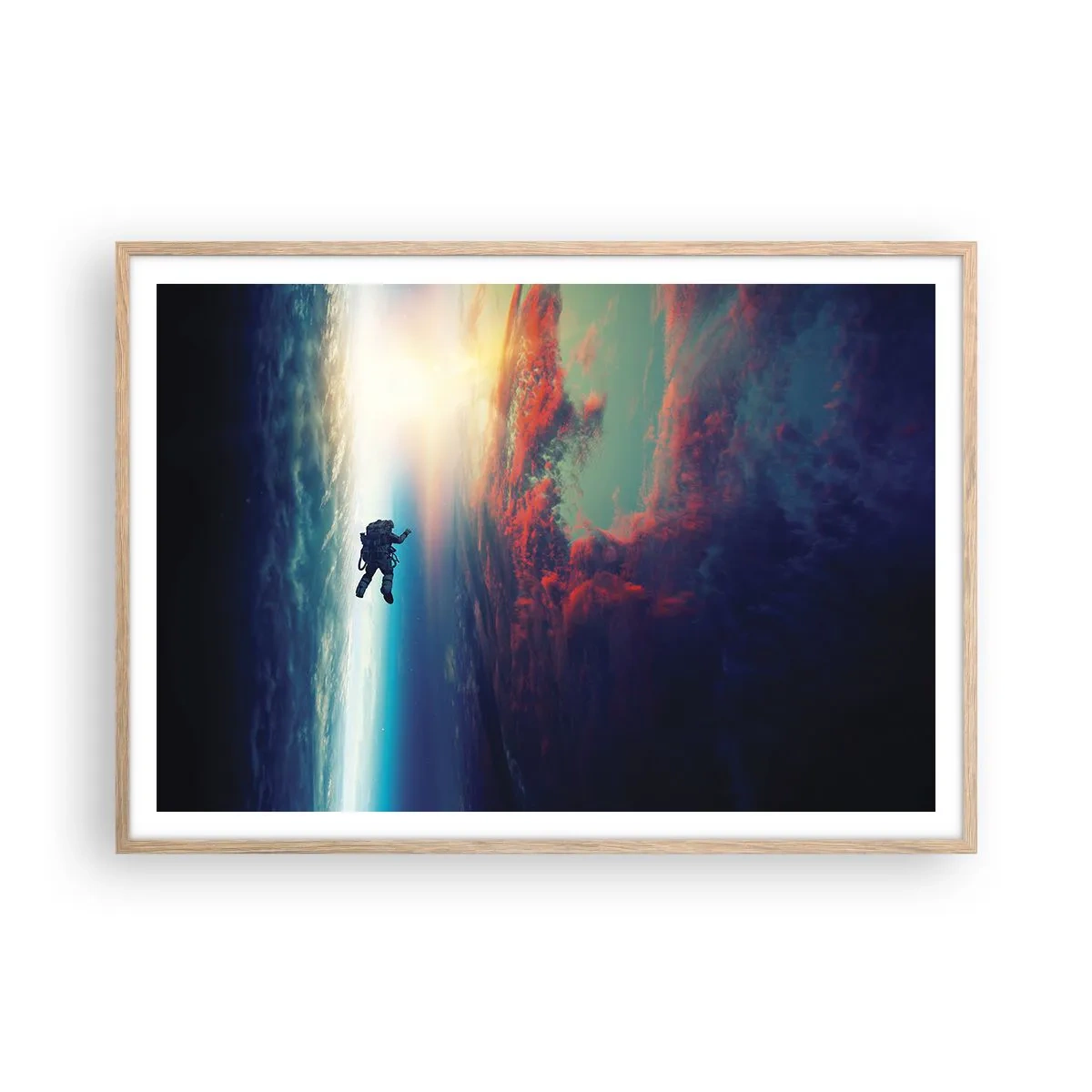 Poster in cornice rovere chiaro - Affrontando l'universo - 100x70 cm