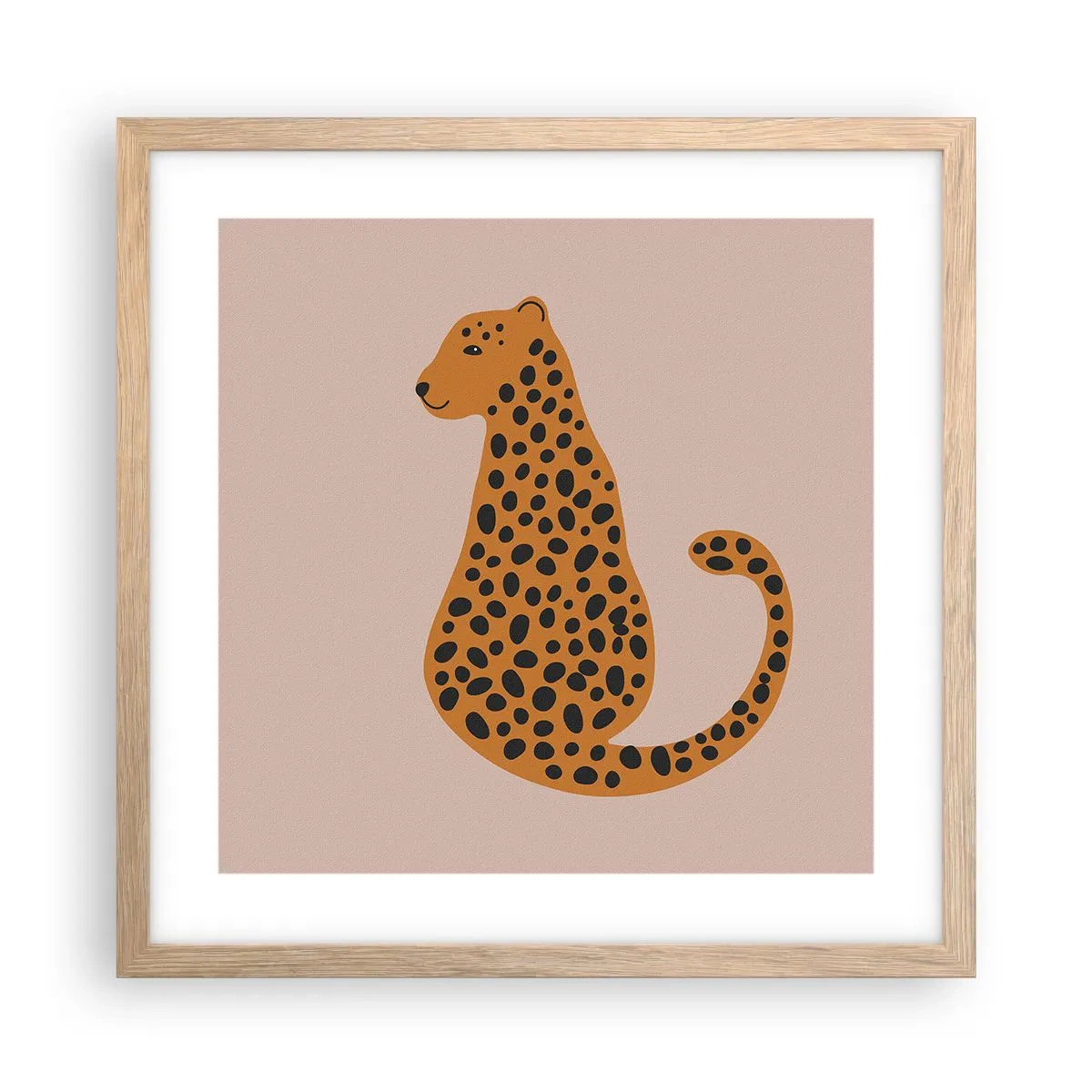 Poster in cornice rovere chiaro - Il leopardo è un motivo di moda - 40x40 cm