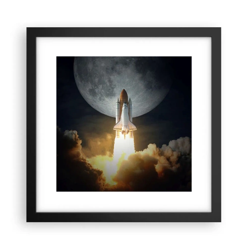 Poster in cornice nera - L'inizio di un'avventura spaziale - 30x30 cm