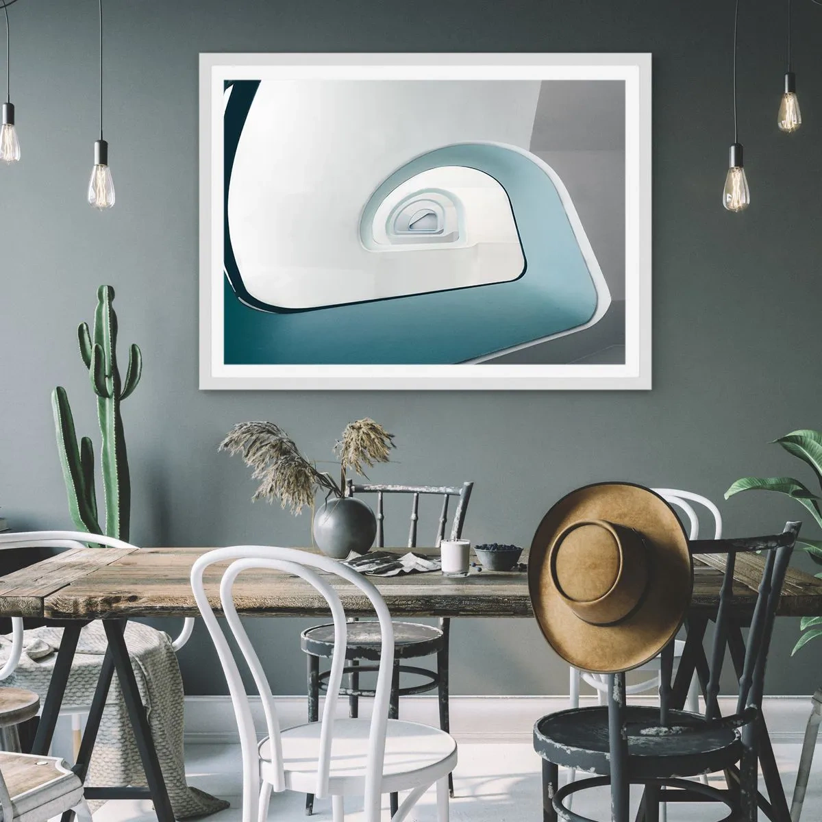 Poster in cornice bianca - Blu fino in fondo - 40x30 cm