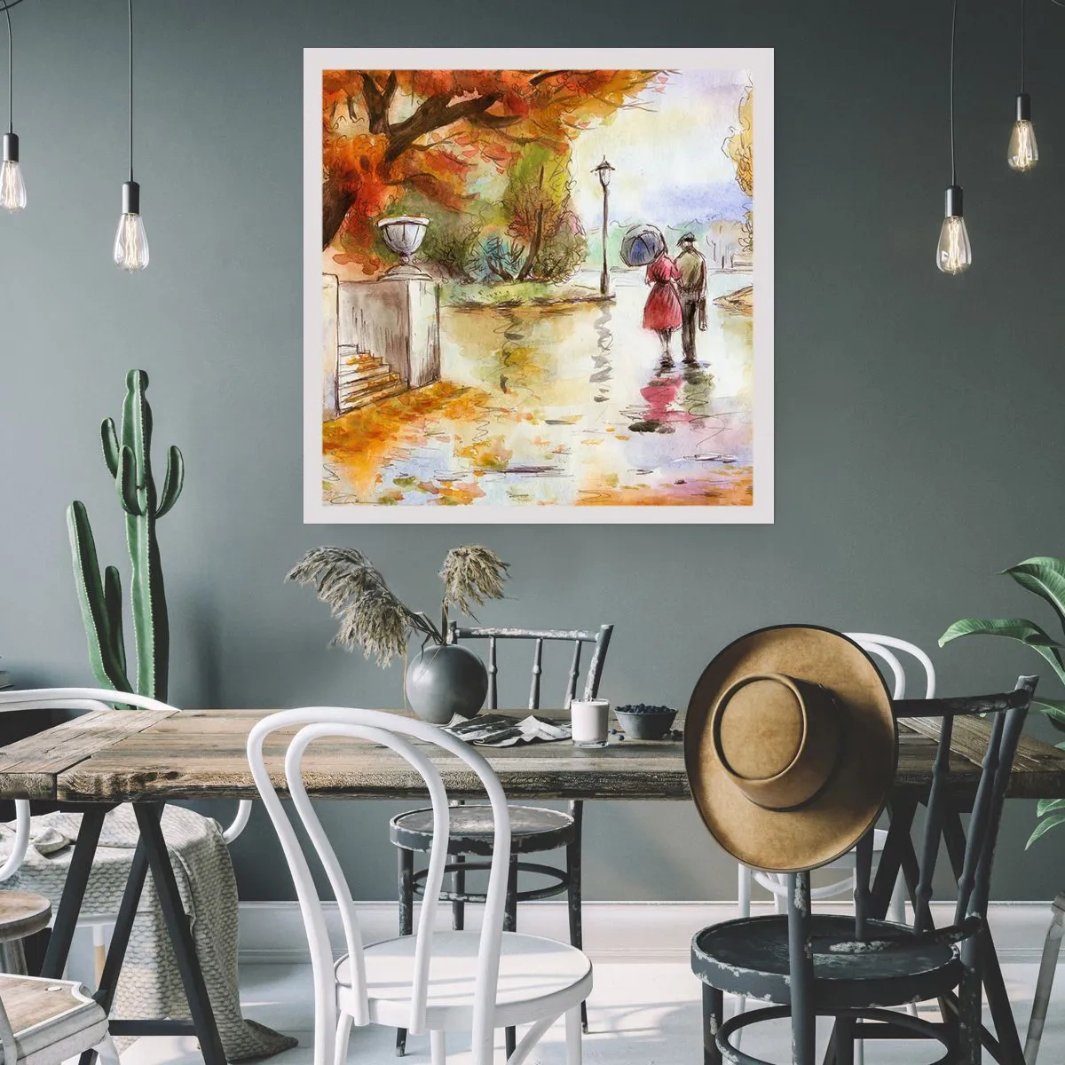 Poster - Autunno romantico nel parco - 30x30 cm