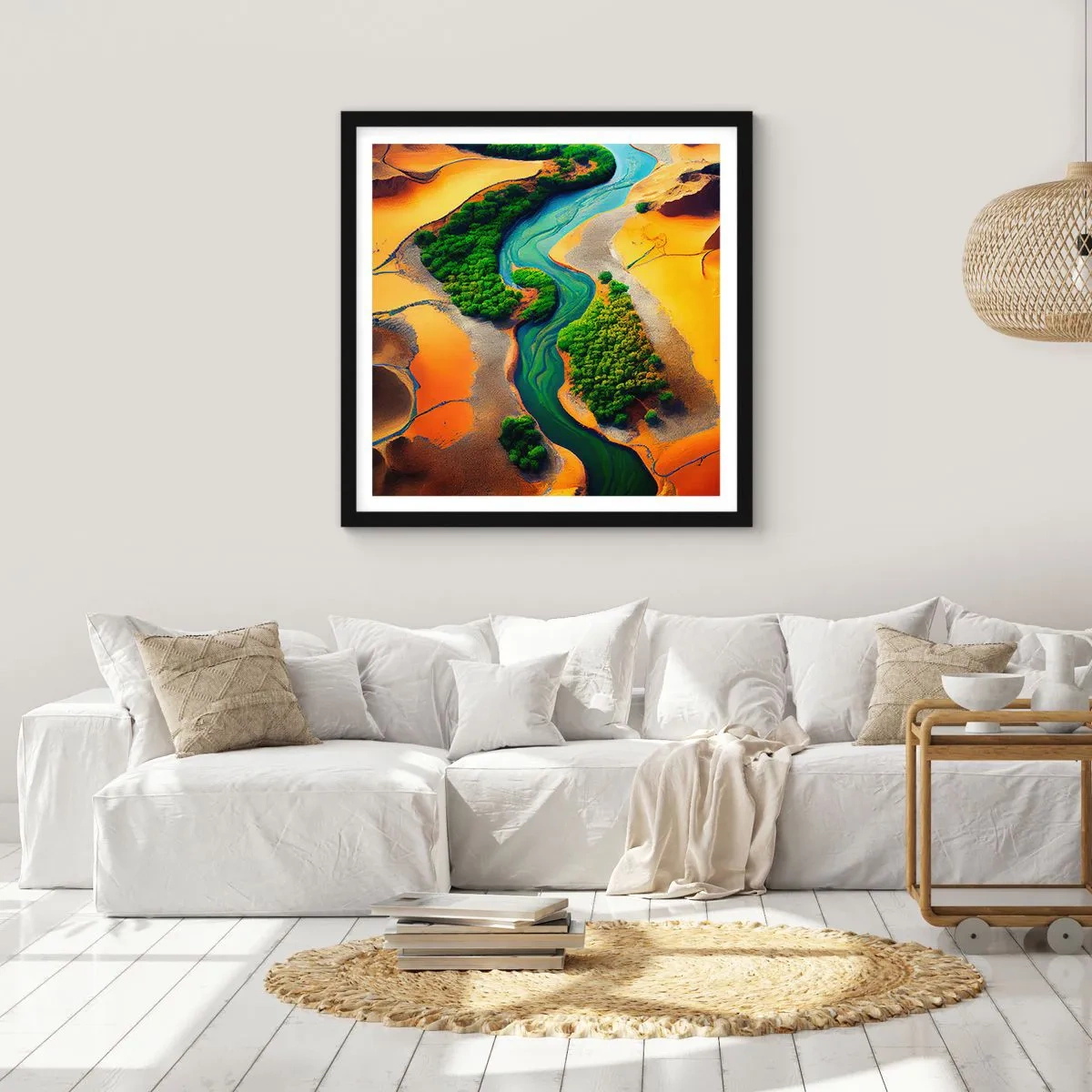 Poster in cornice nera - Il fiume della vita - 30x30 cm