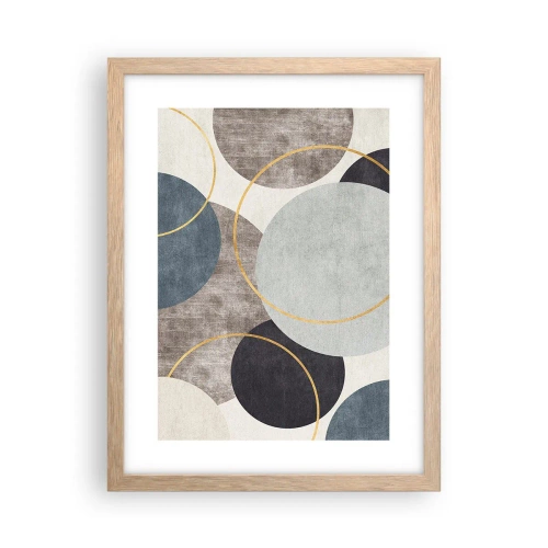 Poster in cornice rovere chiaro - Un cerchio dietro l'altro - 30x40 cm