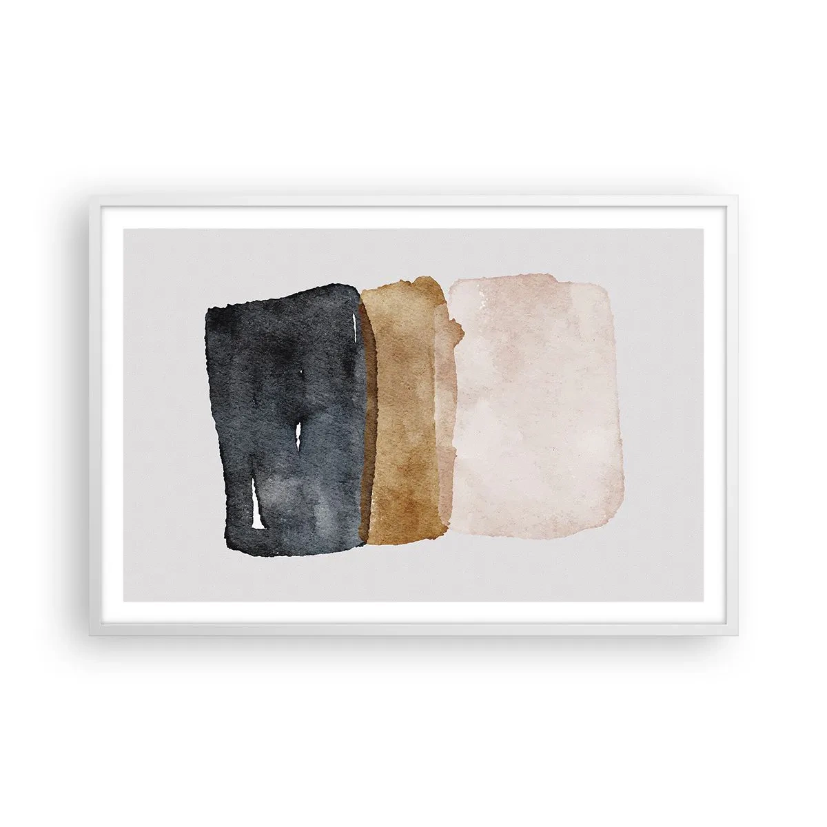 Poster in cornice bianca - Composizione di colori della terra - 91x61 cm
