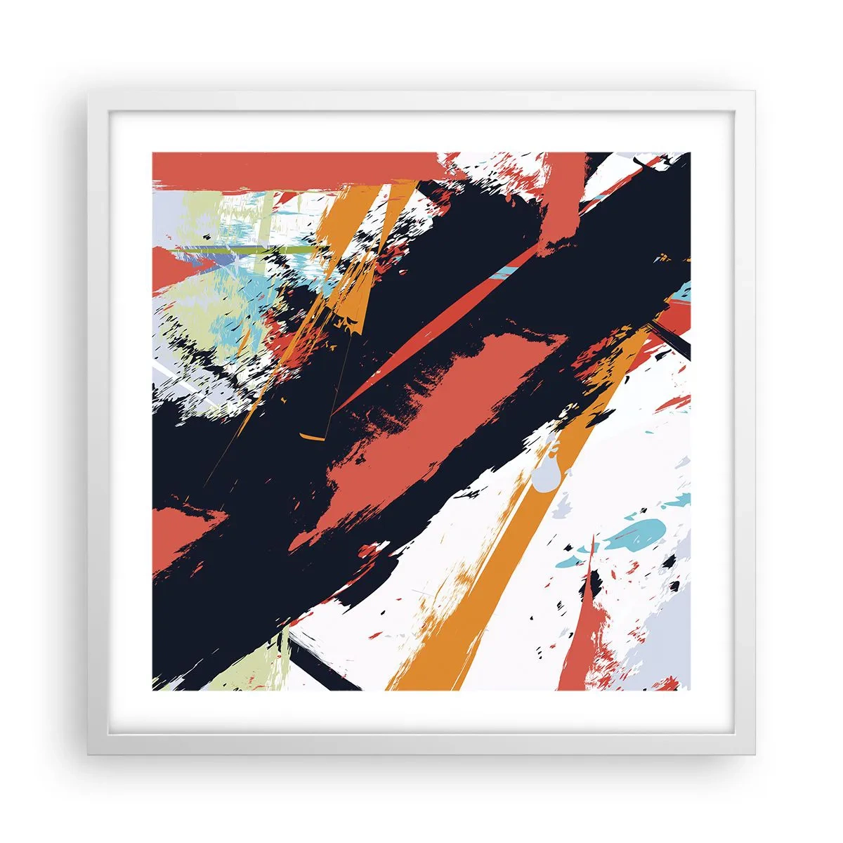 Poster in cornice bianca - Composizione dinamica - 50x50 cm