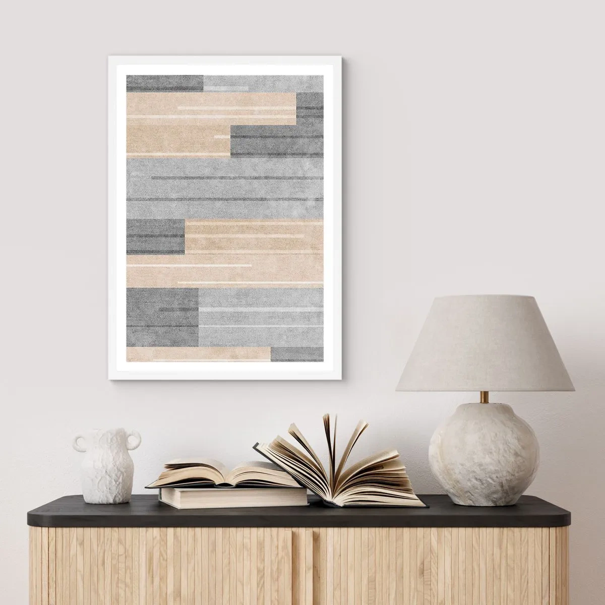 Poster in cornice bianca - Composizione: rigare dritto - 70x100 cm