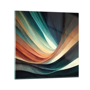 Quadro su vetro - Intessuto di colore - 60x60 cm