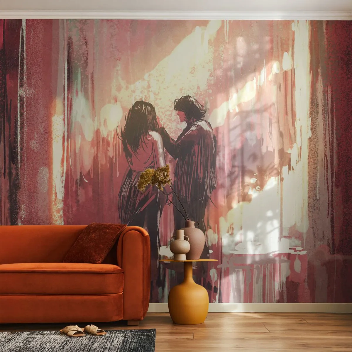 Fotomurali Standard Eco - L'eterno spettacolo dell'amore - Astrazione, Donna, Amore - 200x140 cm
