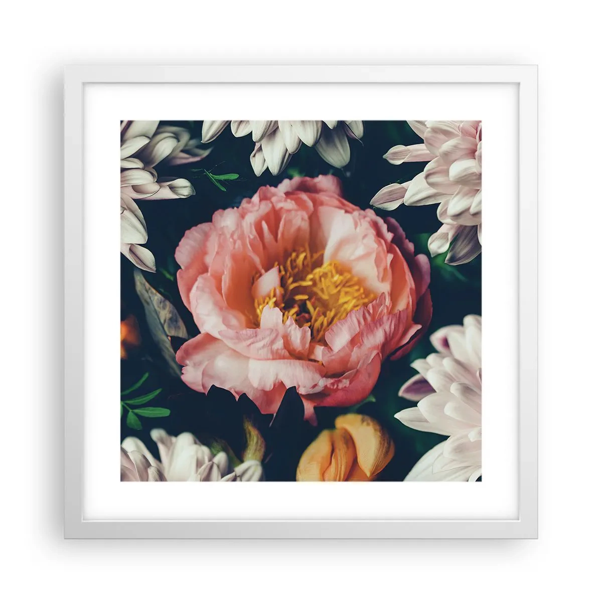 Poster in cornice bianca - Con fasto barocco - 40x40 cm