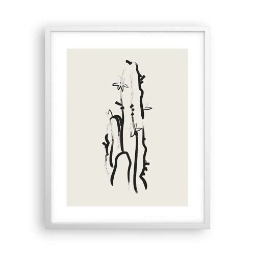 Poster in cornice bianca - Erba in fiore - 40x50 cm