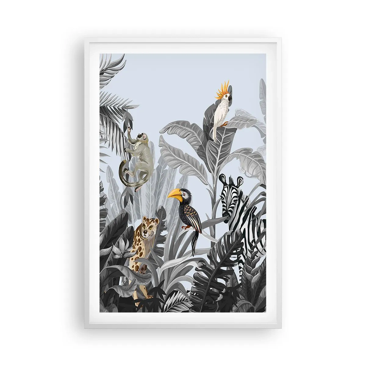 Poster in cornice bianca - Favola africana - 61x91 cm