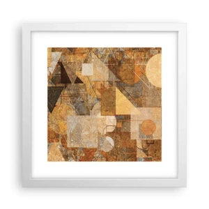 Poster in cornice bianca - Studio cubista in marrone - 30x30 cm