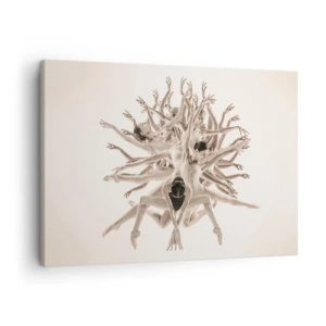 Quadro su tela - Stampe su Tela - Composizione astratta di ballerini in movimento - 70x50cm - Fiorendo nella danza - Decorazione murale moderna per soggiorno e camera da letto ARTTOR