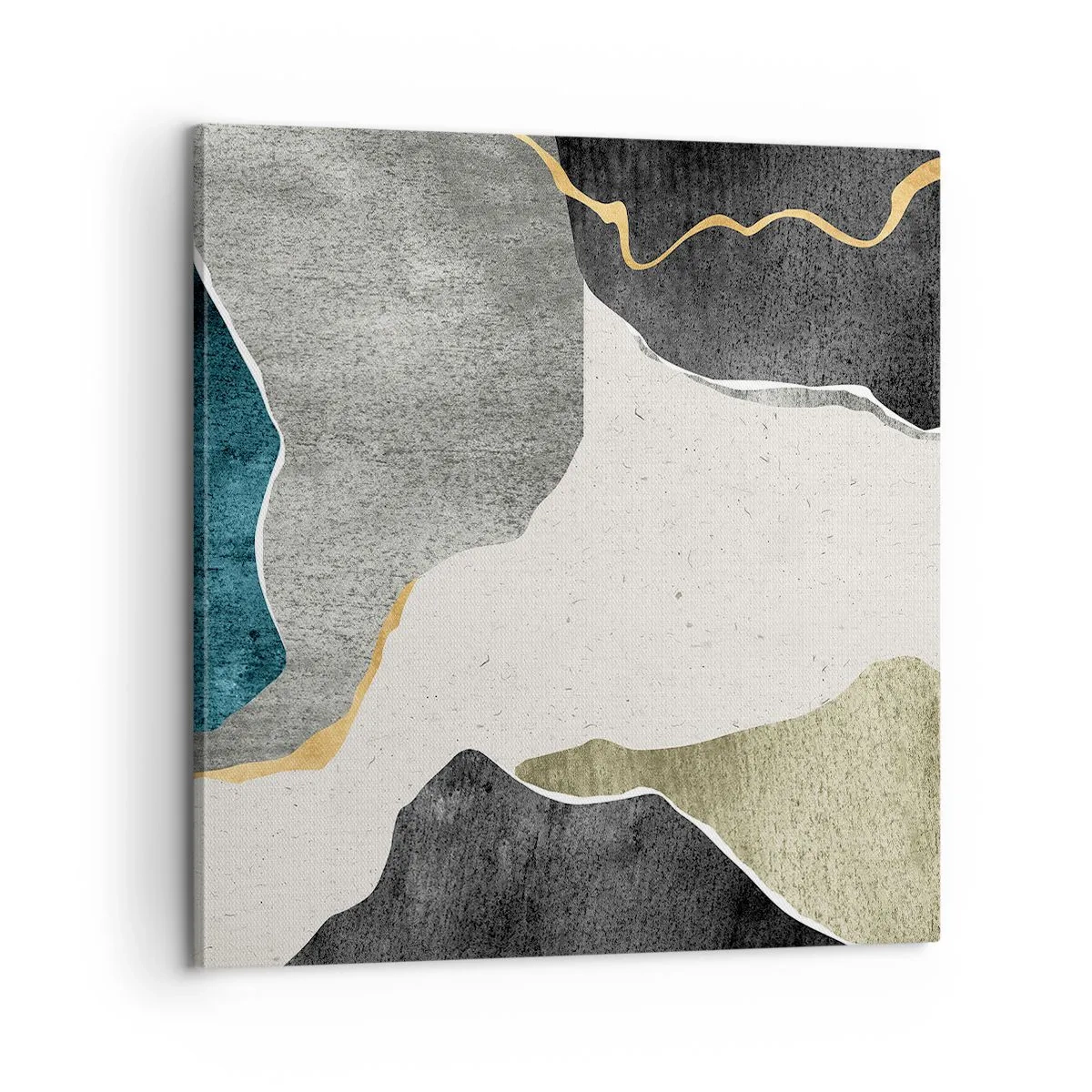 Quadro su tela - Stampe su Tela - Composizione mosaico con filo d'oro - 60x60 cm