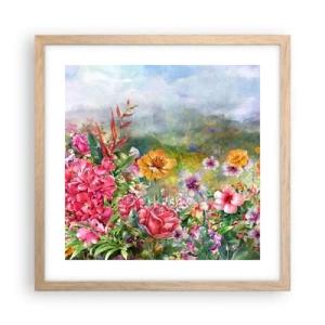 Poster in cornice rovere chiaro - Il giardino impazzito - 40x40 cm
