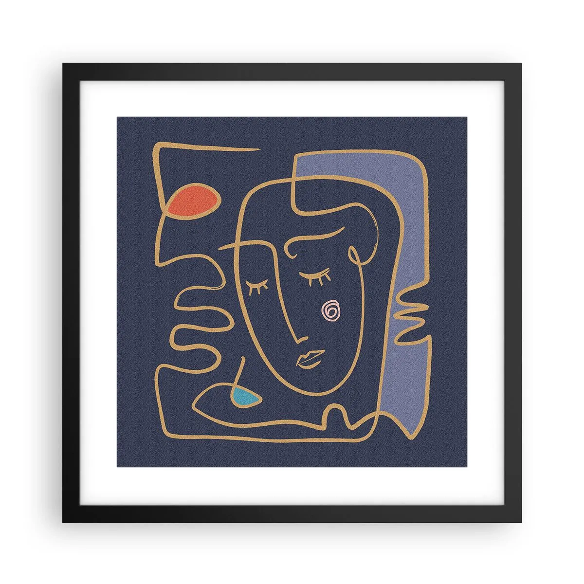 Poster in cornice nera - Pensierosa - 40x40 cm