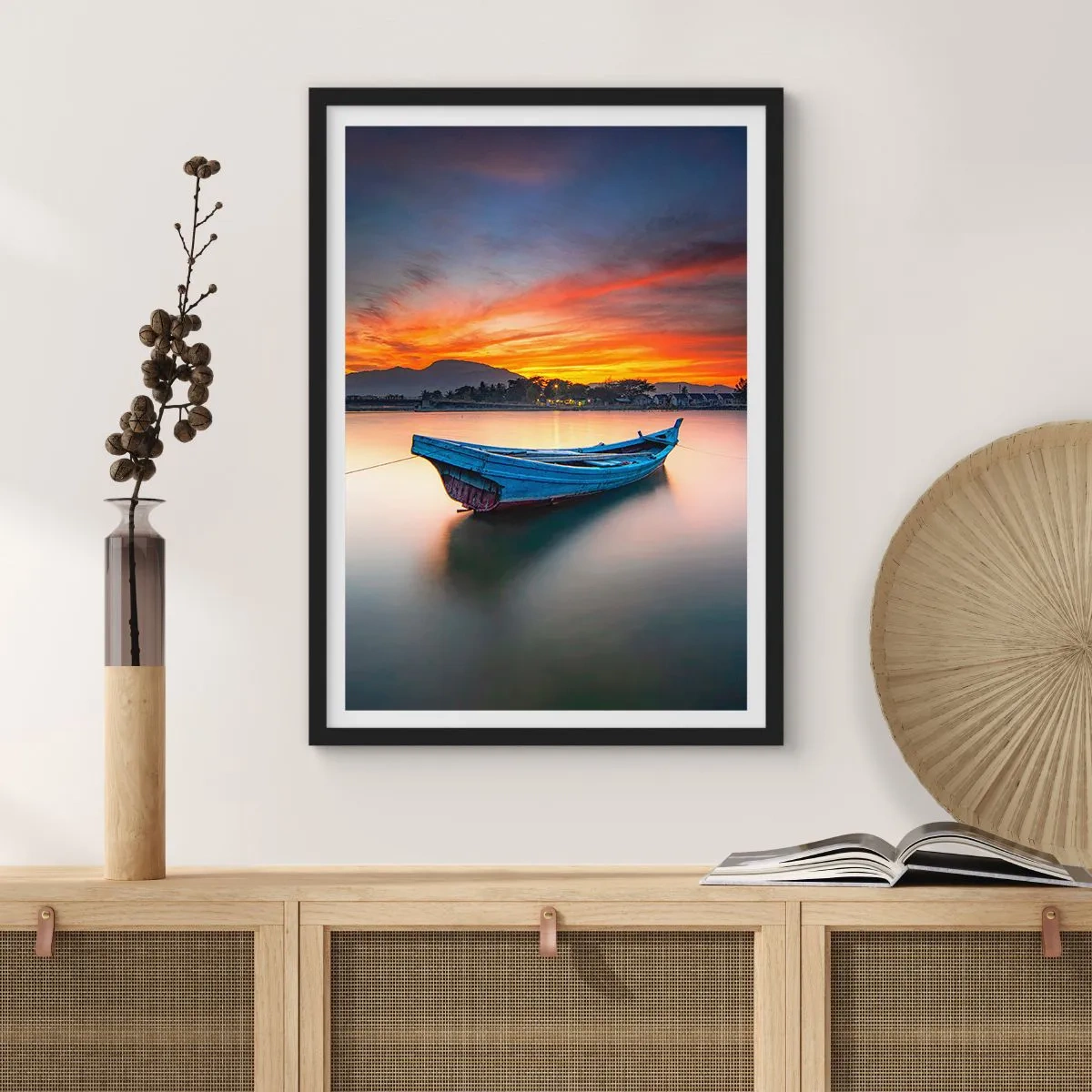 Poster in cornice nera - Viene una notte buona - 40x50 cm