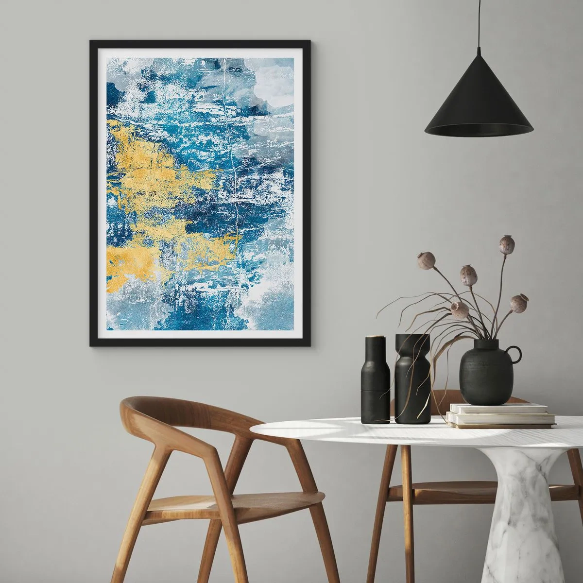 Poster in cornice nera - Astrazione piena di ottimismo - 70x100 cm