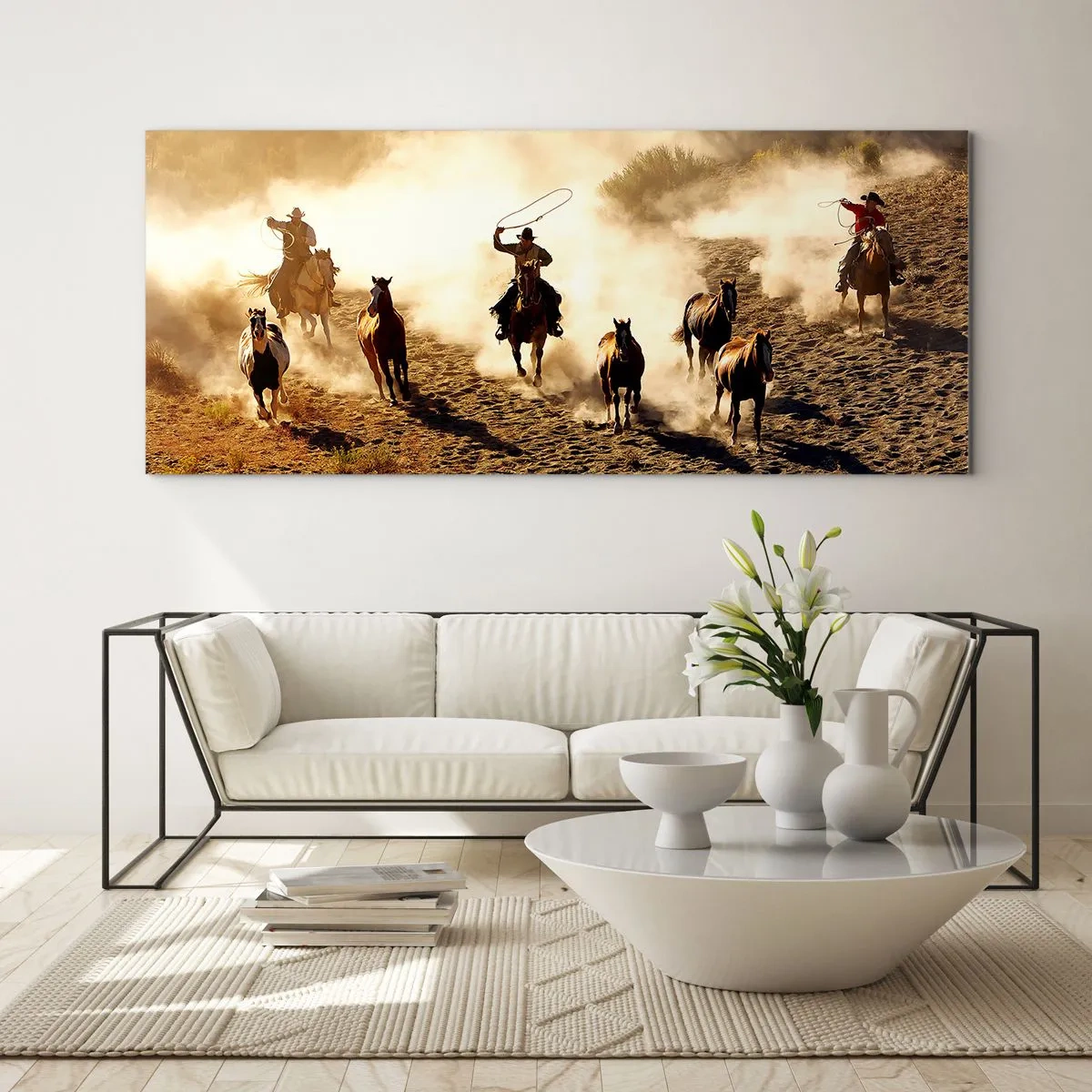 Quadro su vetro - Il vero Far West - 90x30 cm