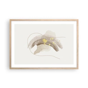 Poster in cornice rovere chiaro - Incontro nello spazio - 70x50 cm