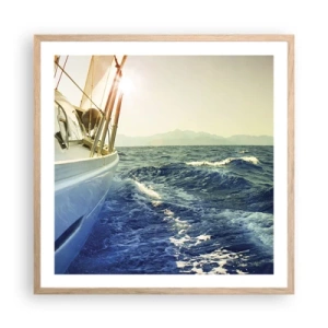 Poster in cornice rovere chiaro - Verso l'avventura - 60x60 cm