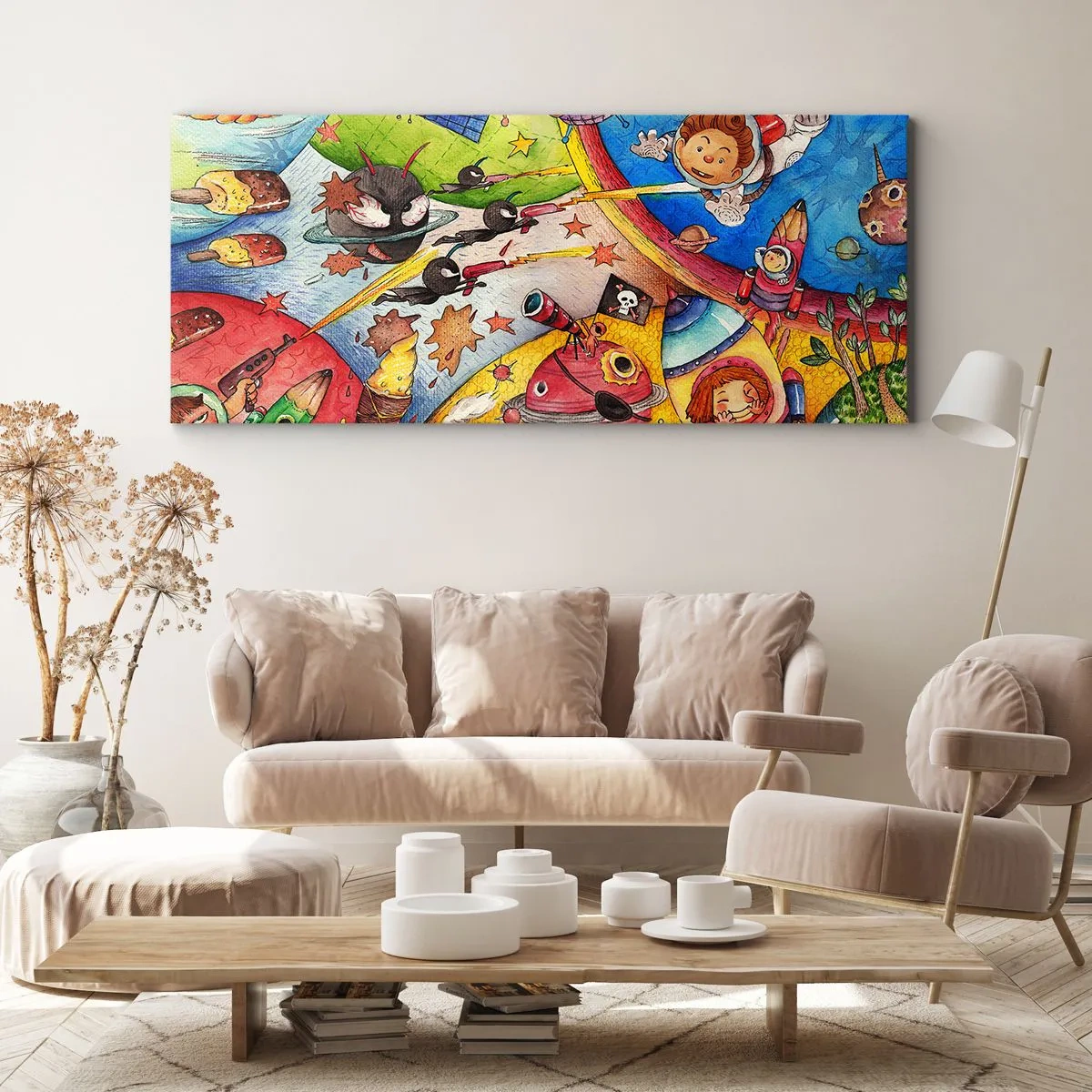 Quadro su tela - Stampe su Tela - La grande avventura nel cosmo - 100x40 cm