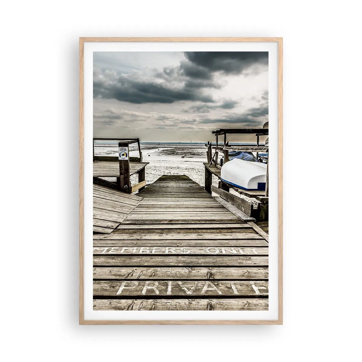 Poster in cornice rovere chiaro - La spiaggia del nord - 70x100 cm